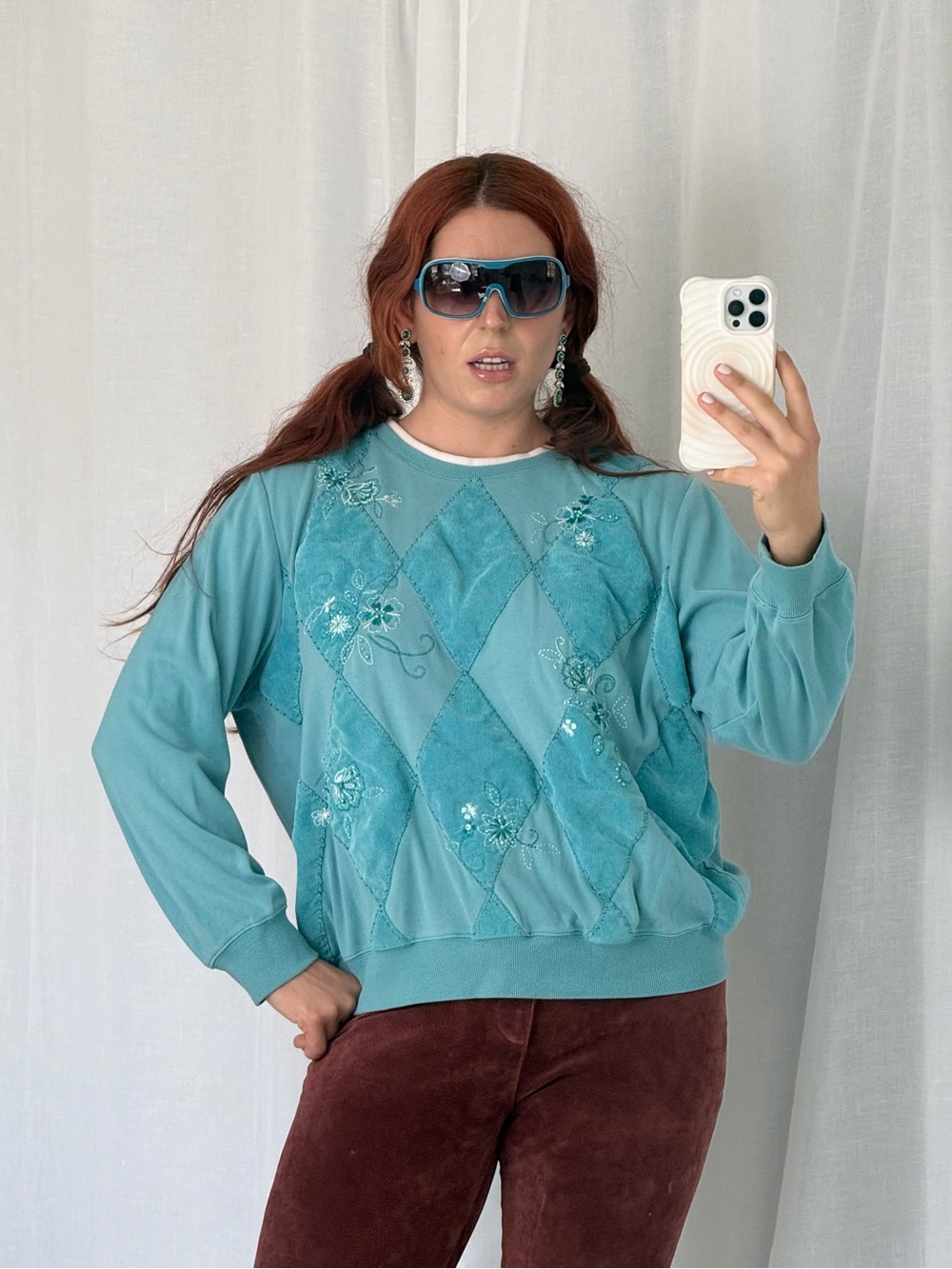 90s fairycore argyle sweatshirt ✧